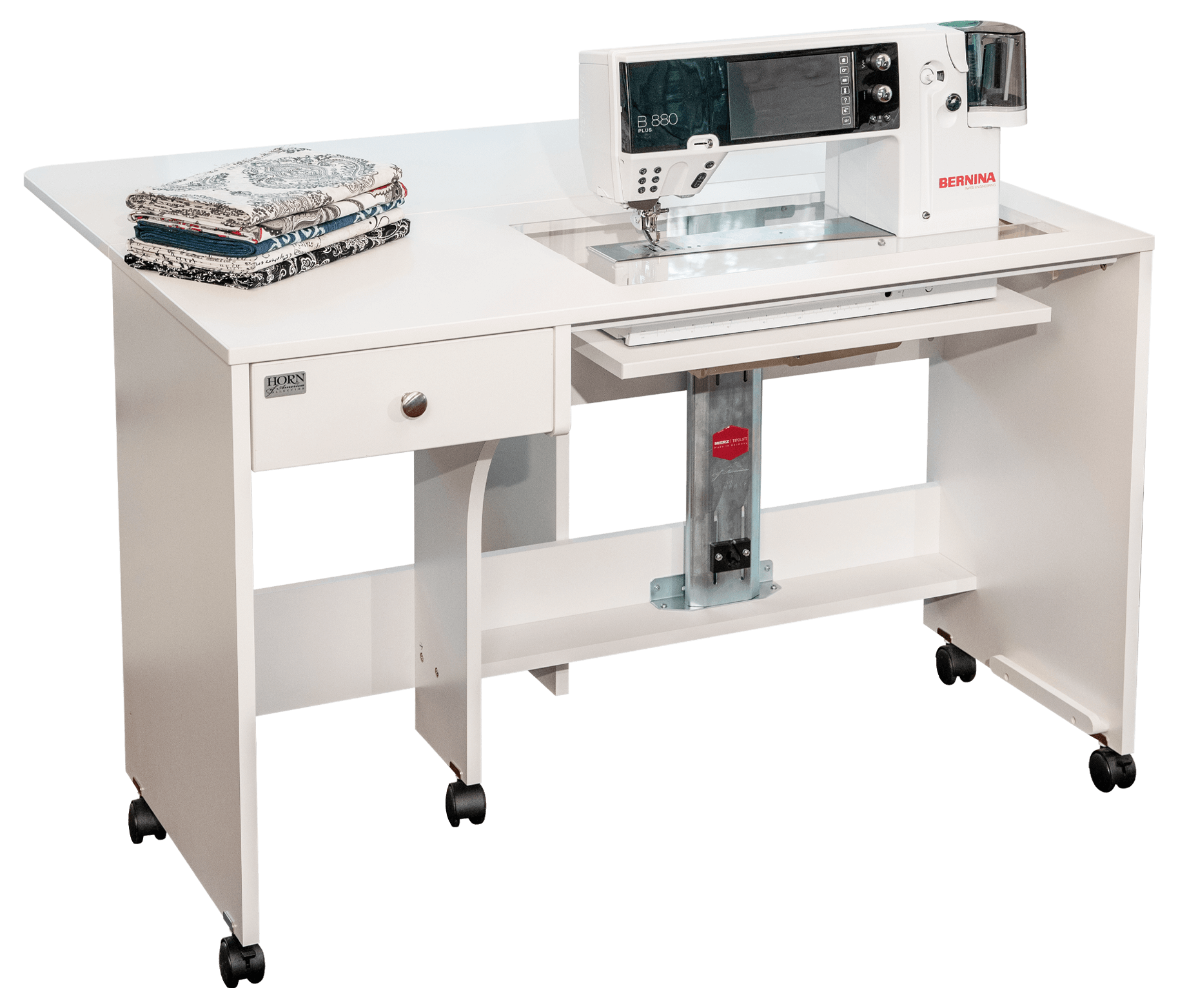 Horn Bernina cabinet couture et courtepointe Sewing & Quilting cabinet pour série 4-5-7 ( insert 25po ) blanc seulement