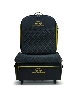 Baby Lock Baby Lock Valise XL avec  valise pour module de broderie- Noir matelassé avec logo et composantes dorées