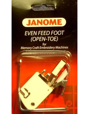 Janome Janome Eevenfeed foot w/guide open toe