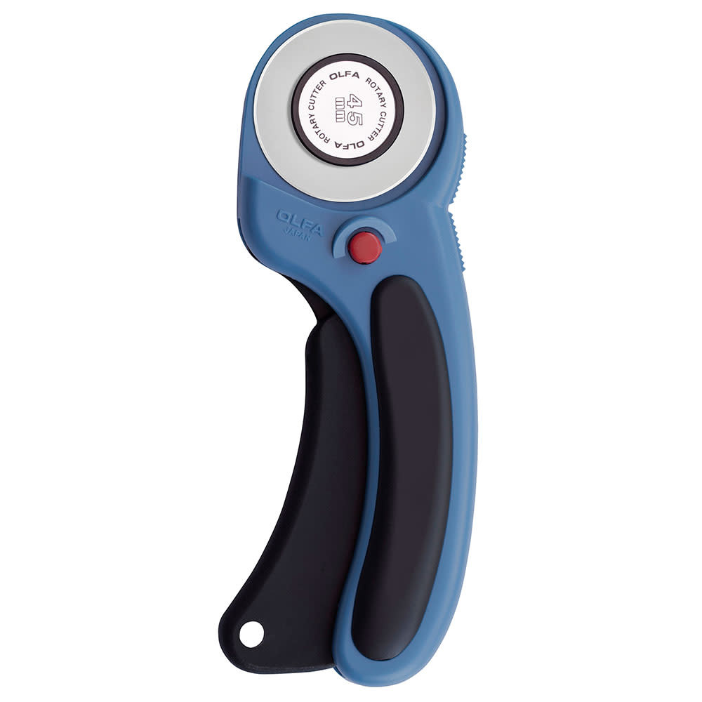 Olfa DISC OLFA RTY-2DX/PBL - Couteau rotatif à poignée ergonomique Deluxe de 45mm - bleu Pacific