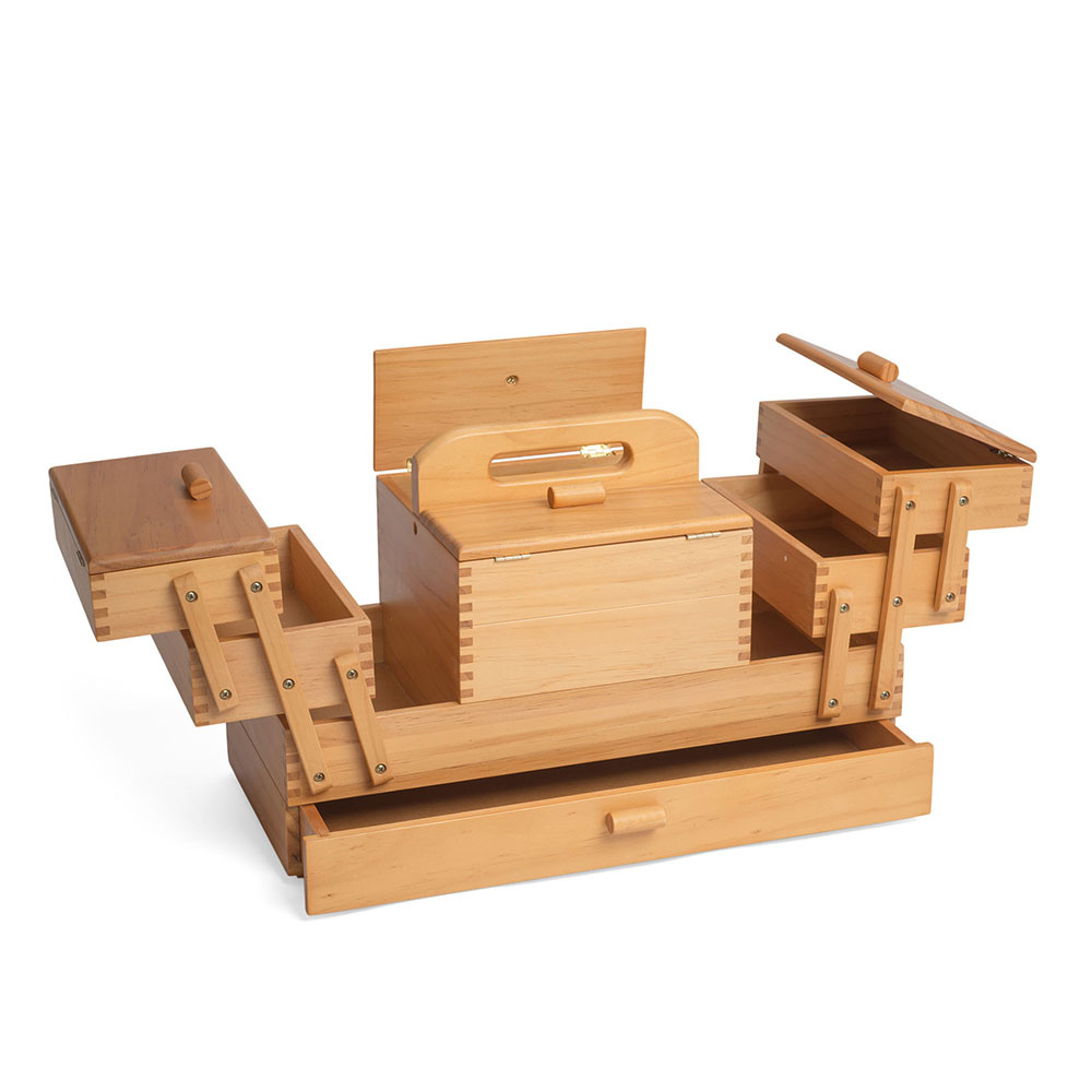 MILWARD MILWARD 3-Tier Cantilever Wooden Sewing Box - Pine Wood