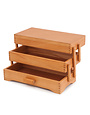 MILWARD MILWARD 3-Tier Cantilever Wooden Sewing Box - Pine Wood