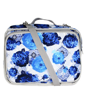Vivace Fourre-tout d'accessoires d'artisanat VIVACE - floral bleu - 33 x 25 x 13cm (13″ x 10″ x 5″)