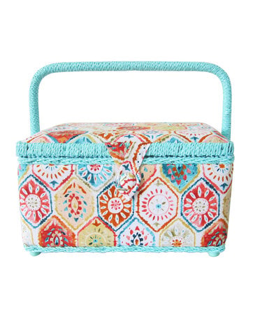 Vivace VIVACE Medium Sewing Basket - Multi - 25 cm x 19 cm x 15 cm (10" x 7 1/2" x 5 3/4")