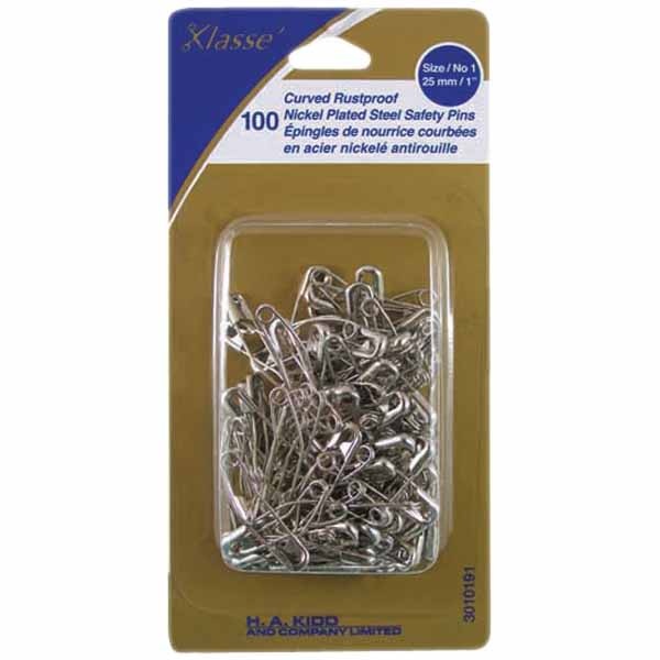 Klassé Curved safety pins klasse´ pk 100 - 25mm (1?) size 1