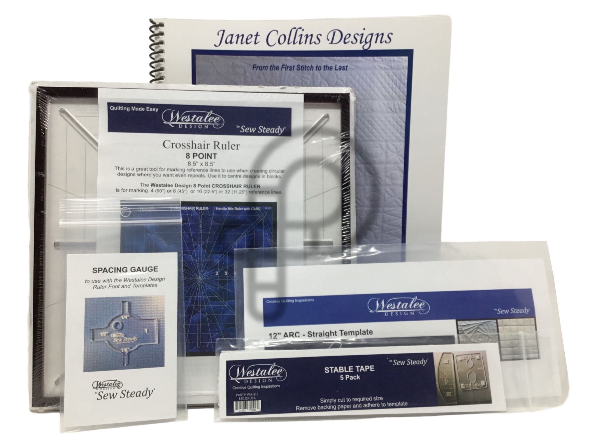 Westalee Westalee Ensemble règles classic et livre Janet's Quilt Design Longarm (6mm)