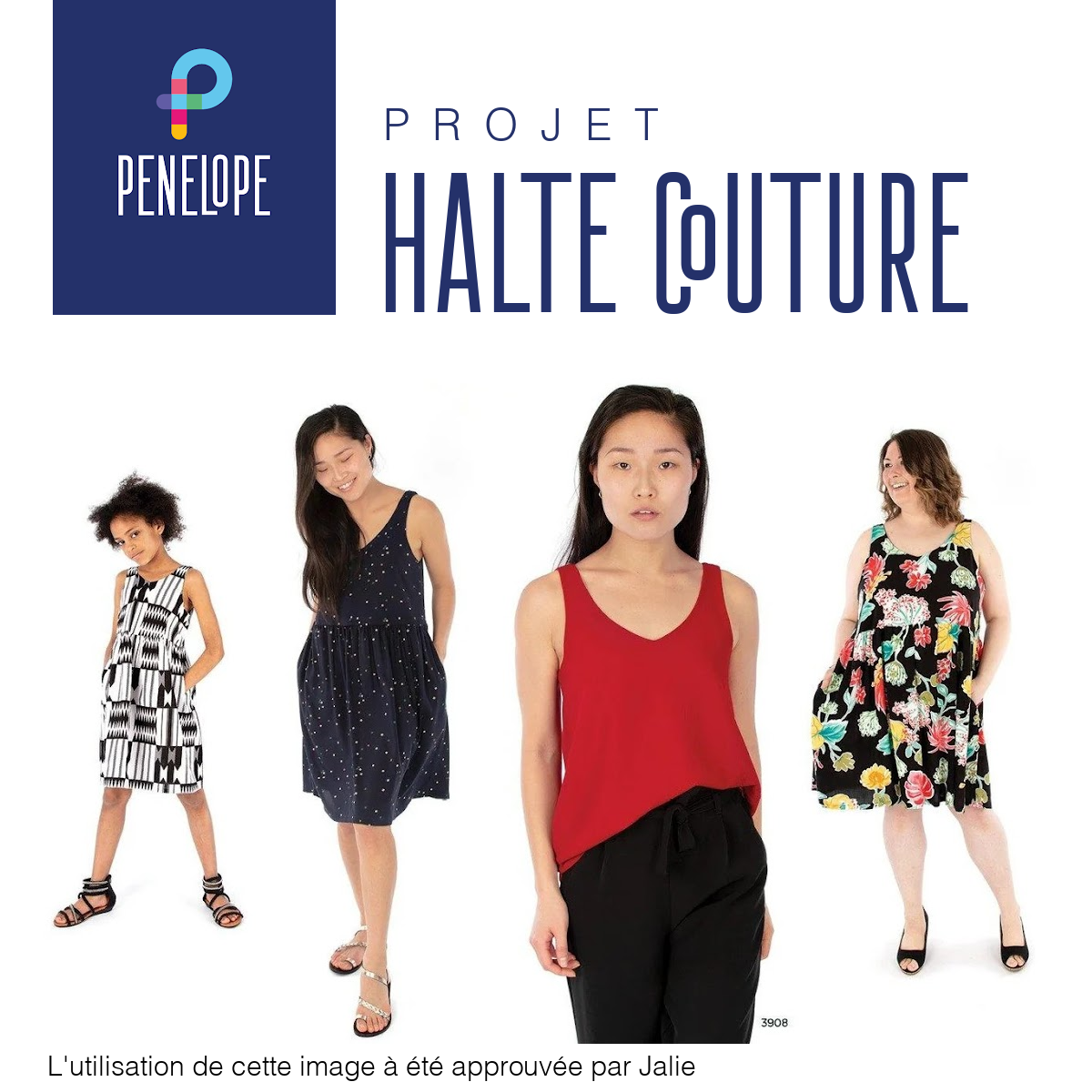 Pénélope Halte Blouse / Robe sans manche (Jalie 3911)