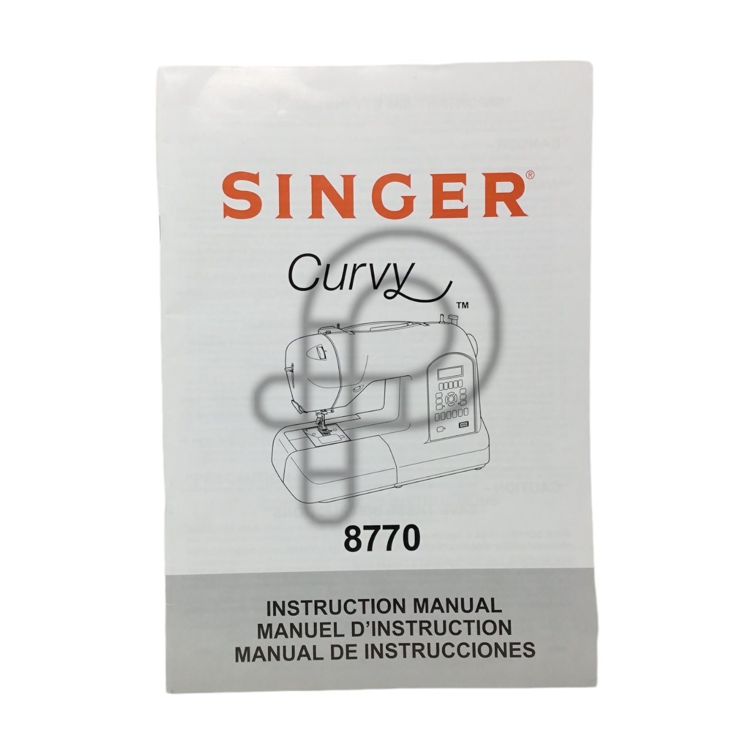 Singer Manuel français/anglais/espagñol Singer Curvy 8770