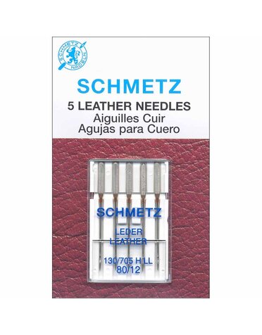 Schmetz Aiguilles à cuir SCHMETZ #1784 sur carton - 80/12 - 5 unités