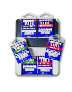 Klassé Klasse 6PC Serger HAX1SP Needle Variety Tin (For Baby Lock Acclaim, Celebrate, Victory, and Vibrant Sergers)