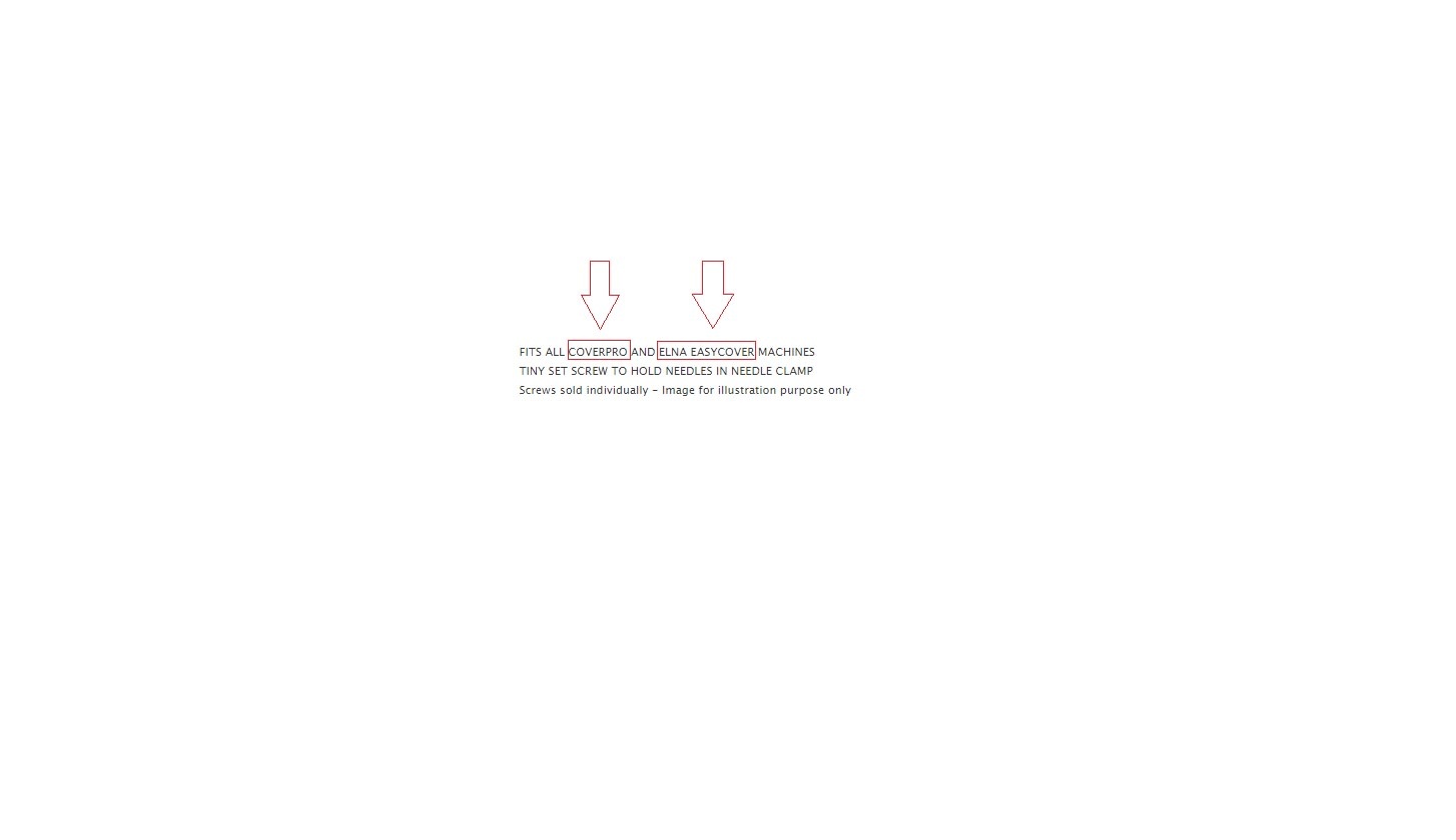 Elna Vis serre aiguille Janome/Elna  pour tous les Janome coverpro & Elna easycover