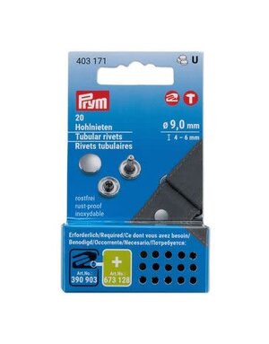 Prym Prym rivets tubulaires, 9mm, paquet de 20
