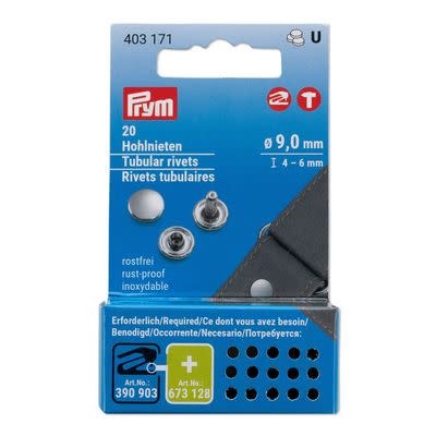 Prym Prym tubular rivets, 9mm, 20 pcs