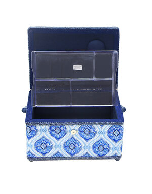 Vivace VIVACE Panier à couture moyen - Bleu - 25 cm x 19 cm x 15 cm (10" x 7 1/2" x 5 3/4")