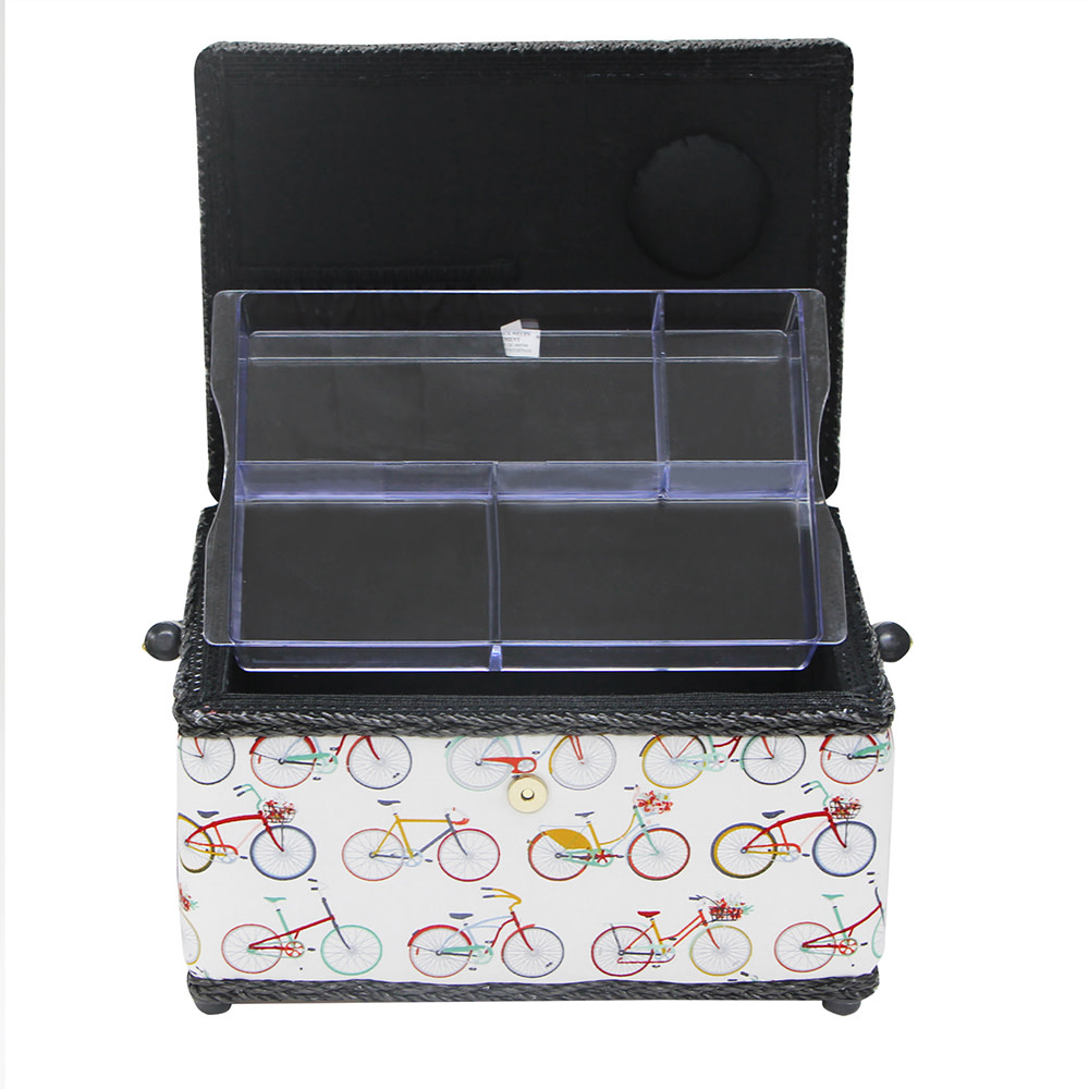 Vivace VIVACE Medium Sewing Basket - Bicycles - 25 cm x 19 cm x 15 cm (10" x 7 1/2" x 5 3/4")