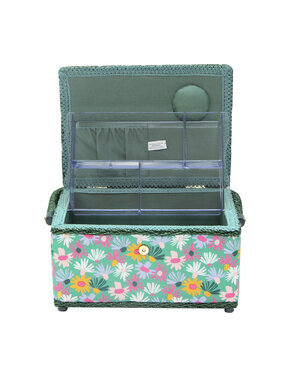 Vivace VIVACE Panier à couture moyen - Marguerite - 25 cm x 19 cm x 15 cm (10" x 7 1/2" x 5 3/4")
