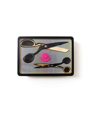 Tula Pink collection Tula Pink Limited Edition Black & Gold Scissor Tin
