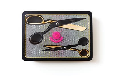 Tula Pink collection Tula Pink Limited Edition Black & Gold Scissor Tin