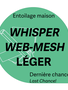 Générique Cut-Away whisper web mesh léger découpable 7à7.5 x 7à7.5po 1.8oz (25 feuilles) entoilage maison