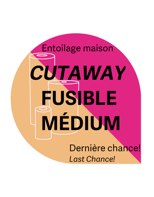 Générique Cut Away blanc médium fusible 8po x 5 vrg  entoilage maison