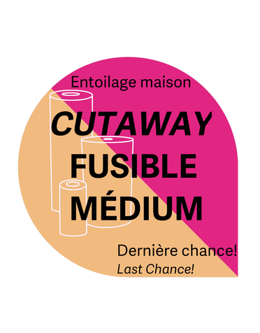 Générique Cut Away blanc médium fusible 8po x 5 vrg  entoilage maison