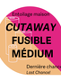 Générique Cut Away blanc médium fusible 8po x 5 vrg  entoilage maison