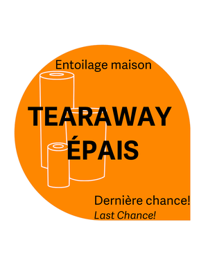 Générique Tear Away blanc très épais 4po x 5 vrg  entoilage maison