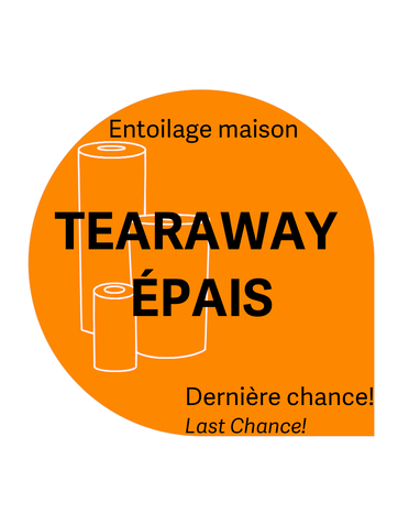 Générique Tear Away blanc très épais 4po x 5 vrg  entoilage maison