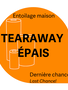 Générique Tear Away blanc très épais 4po x 5 vrg  entoilage maison