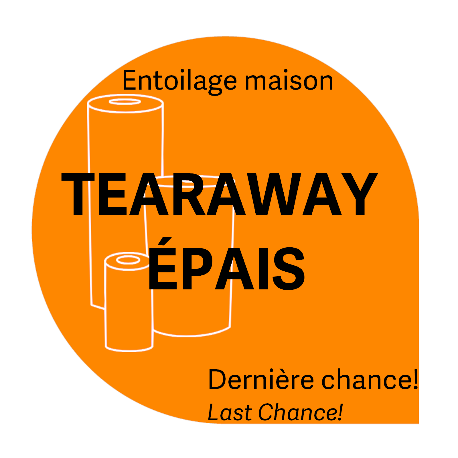 Générique Tear Away blanc très épais 4po x 5 vrg  entoilage maison
