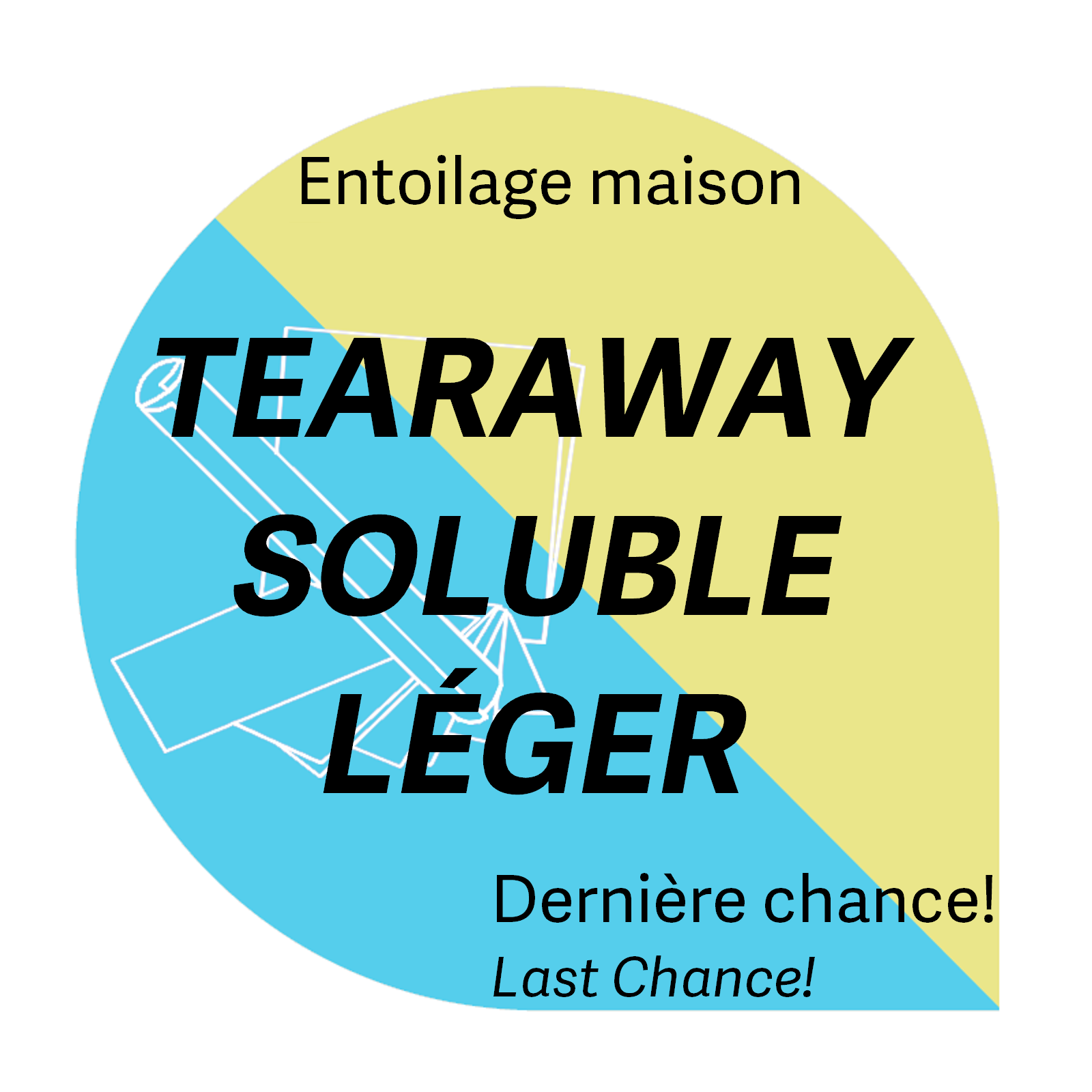 Générique Tear-Away léger soluble déchirable 7.5 à 8x7.5 à 8po 1.3oz (25 feuilles) entoilage maison