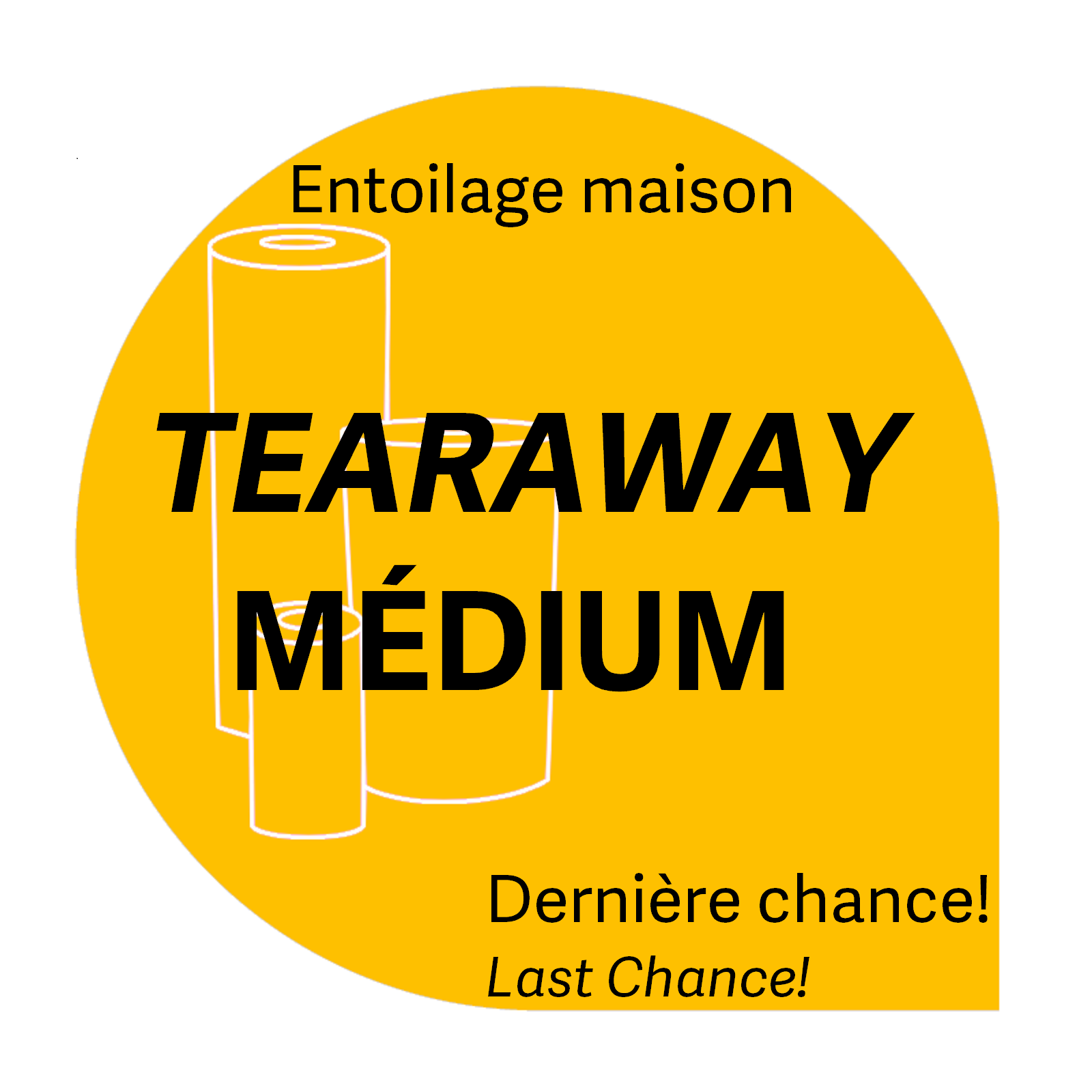 Générique Tear-away medium rigid white 4po x ~25vrg house brand stabilizer
