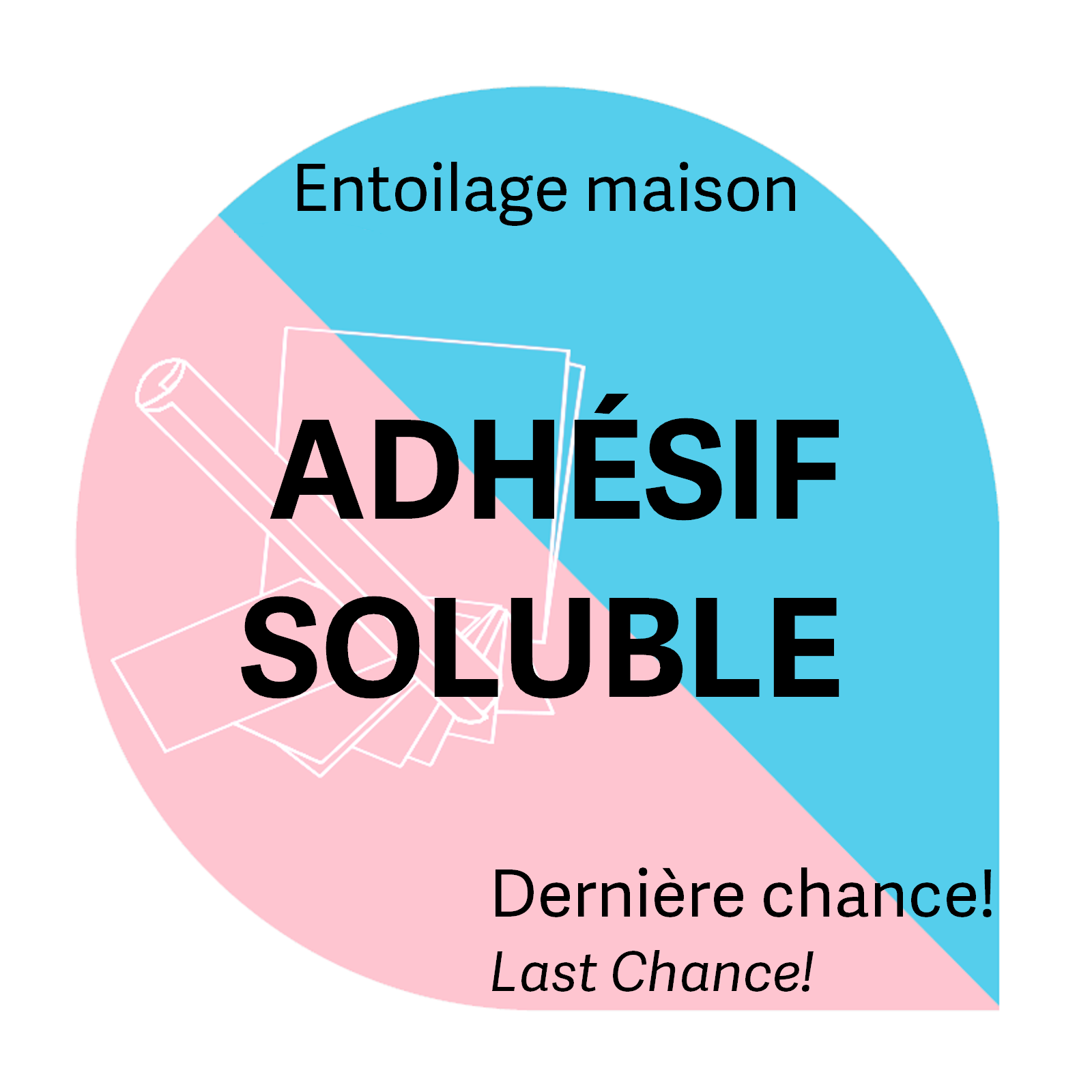 Générique Cut-away adhésif soluble léger blanc 8 x 7 1/2 (30 feuilles) entoilage maison