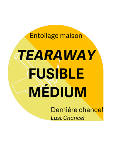 Générique Tear Away blanc médium fusible 7.5 x 7.5po (20 feuilles)  entoilage maison