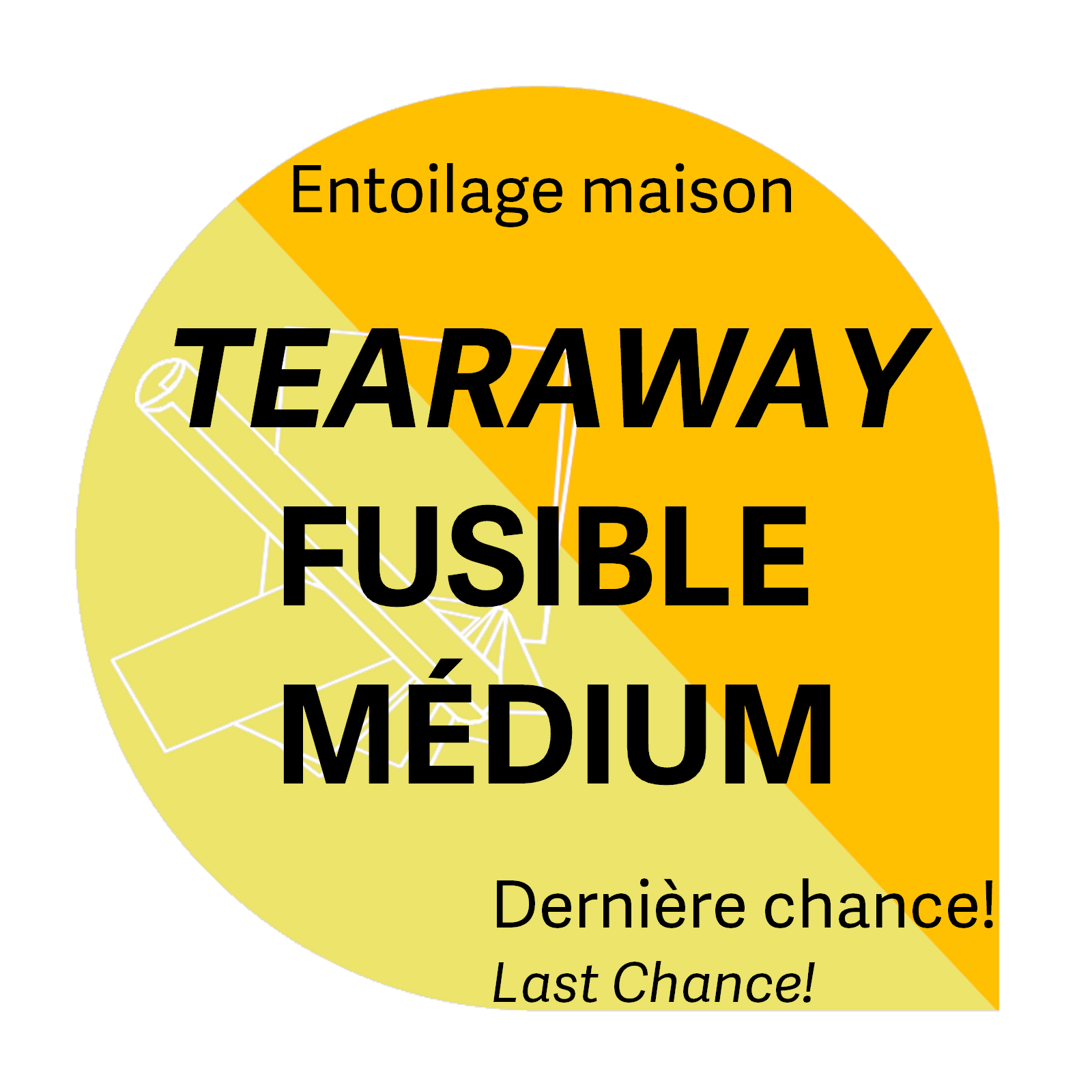 Générique Tear away white medium fuse 7,5 x 7,5po (20 sheets) house brand stabilizer