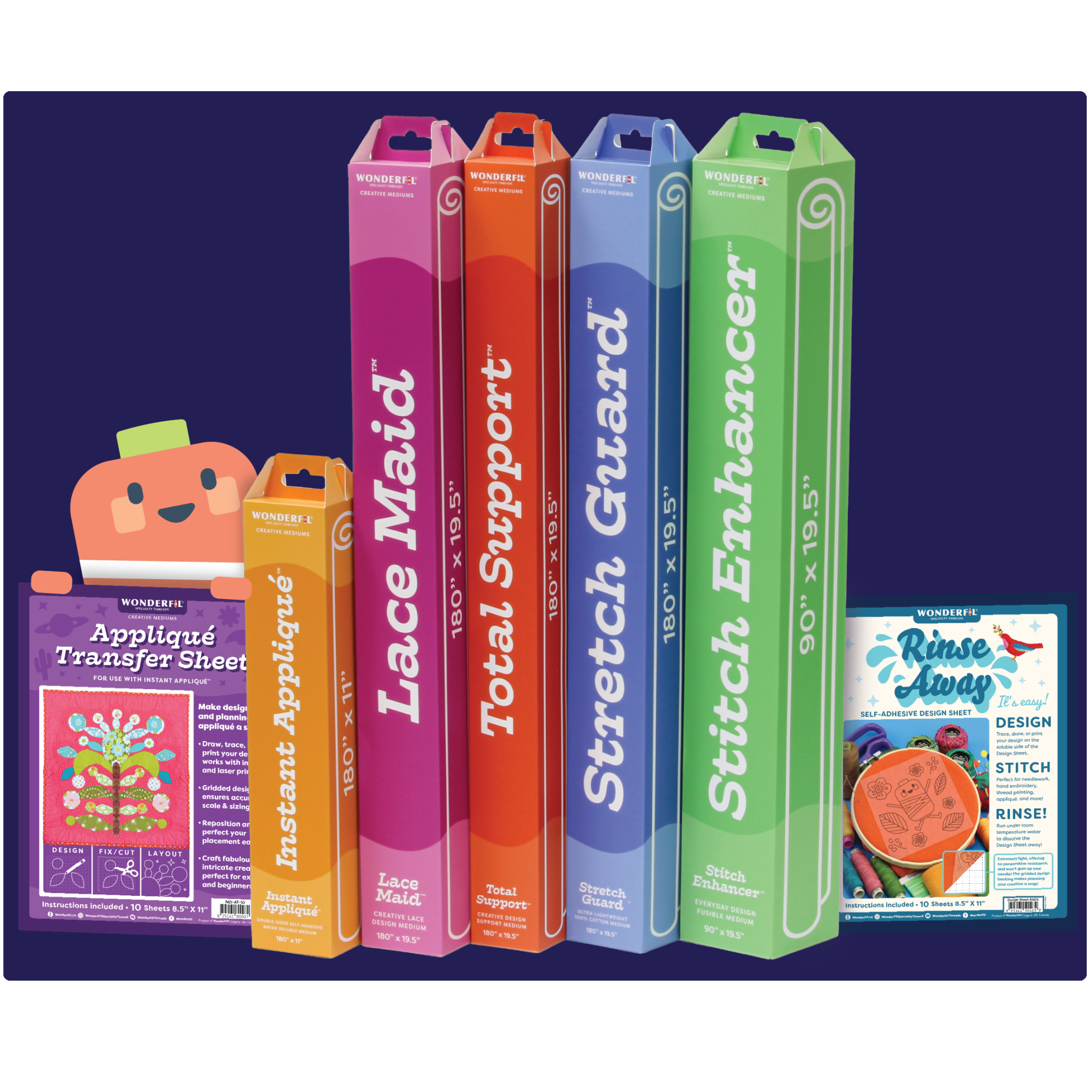 WonderFil Ensemble entoilages Creative Mediums de Wonderfil (7 types)
