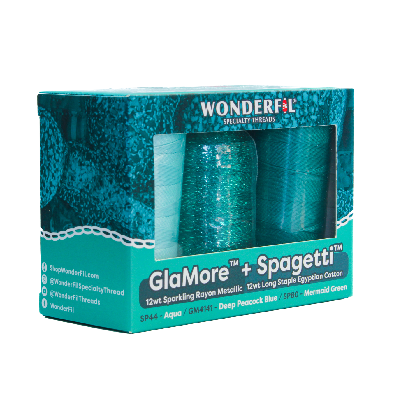 WonderFil Ensemble fils Combo Surjet Heavyweight turquoise 12wt (3 Bobines)