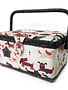 Vivace VIVACE Medium Sewing Basket - Doggy - 25 cm x 19 cm x 15 cm (10" x 7 1/2" x 5 3/4")