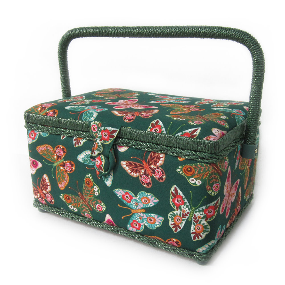 Vivace VIVACE Medium Sewing Basket - Butterfly - 25 cm x 19 cm x 15 cm (10" x 7 1/2" x 5 3/4")