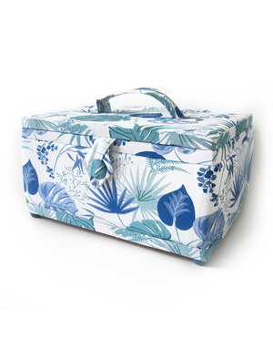 Vivace VIVACE Medium Sewing Basket - Blue Leaf - 25 cm x 19 cm x 15 cm (10" x 7 1/2" x 5 3/4")x 5 3/4")