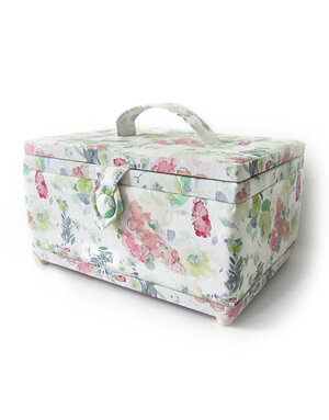 Vivace VIVACE Medium Sewing Basket - Botanical - 25 cm x 19 cm x 15 cm (10" x 7 1/2" x 5 3/4")
