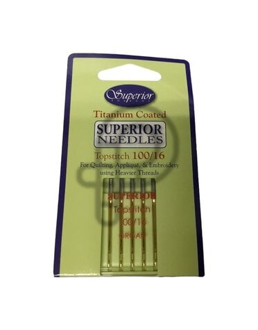 Superior Aiguilles Superior Titanium Topstich 100/16