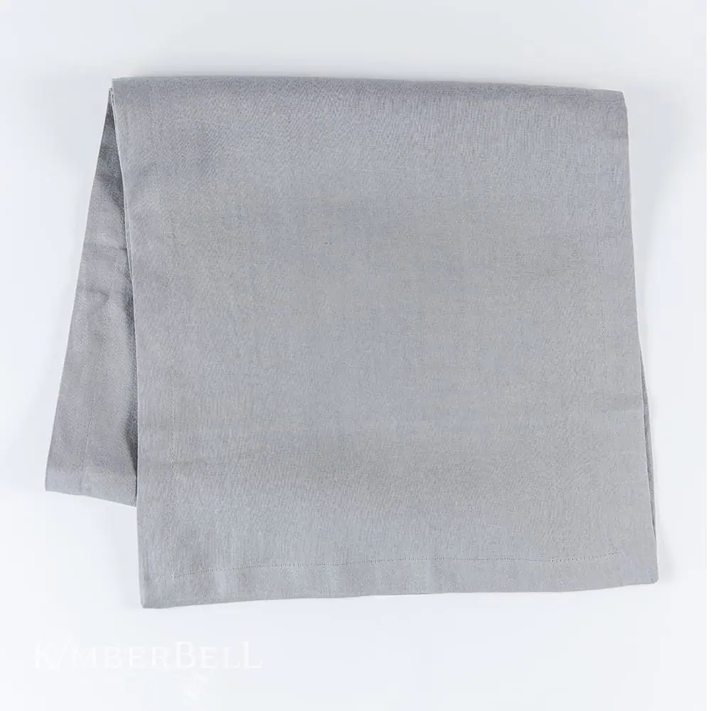 Kimberbell Cool grey linen tablerunner