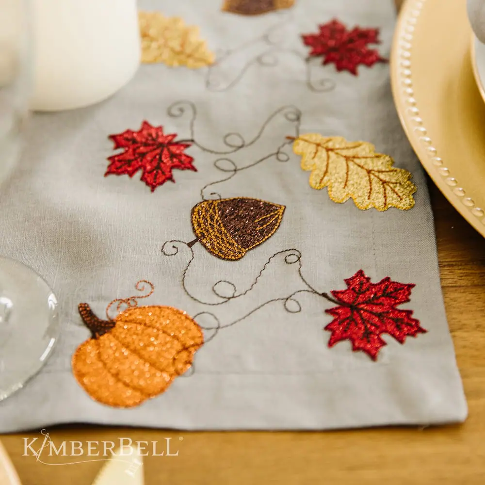 Kimberbell Chemin de table en lin gris froid