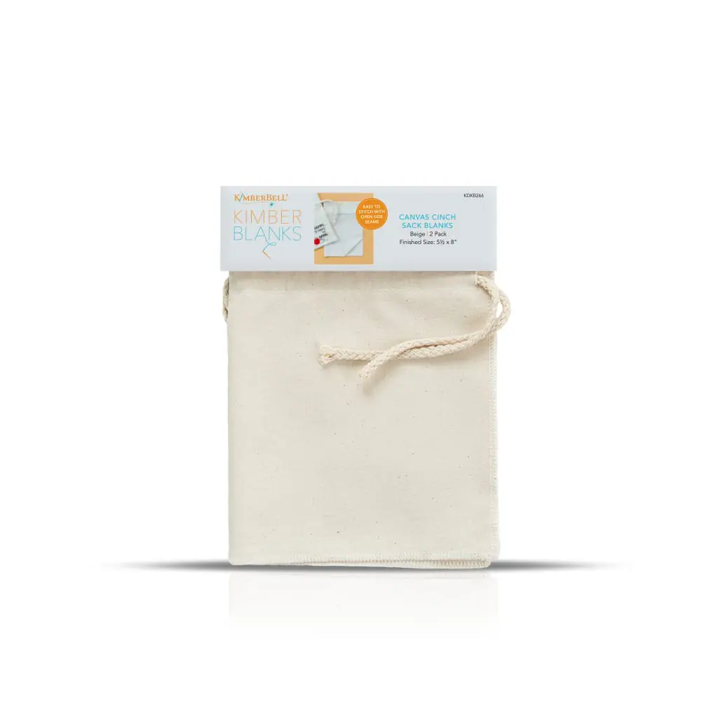Kimberbell Canvas Cinch Sack Blank, Pack of 2, Beige