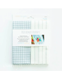 Kimberbell Gingham and pinstripe tea towel set, grey and cream