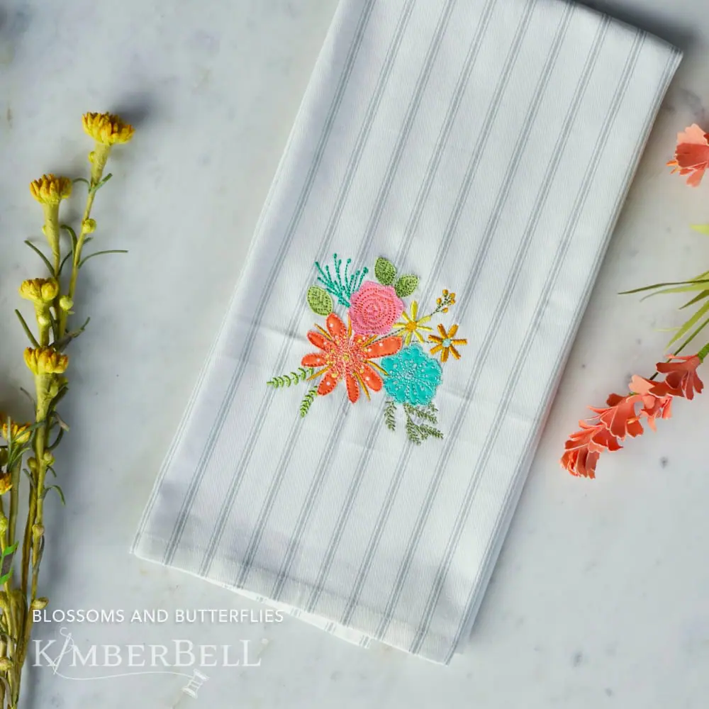 Kimberbell Ensemble de linge à vaisselle à carreaux vichy et à fines rayures, gris et crème