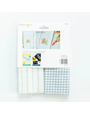 Kimberbell Gingham and pinstripe tea towel set, grey and cream