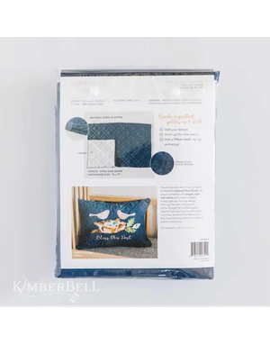 Kimberbell Housse de coussin matelassée à personnaliser, lombaire, 12 x 18 po, lin bleu marin