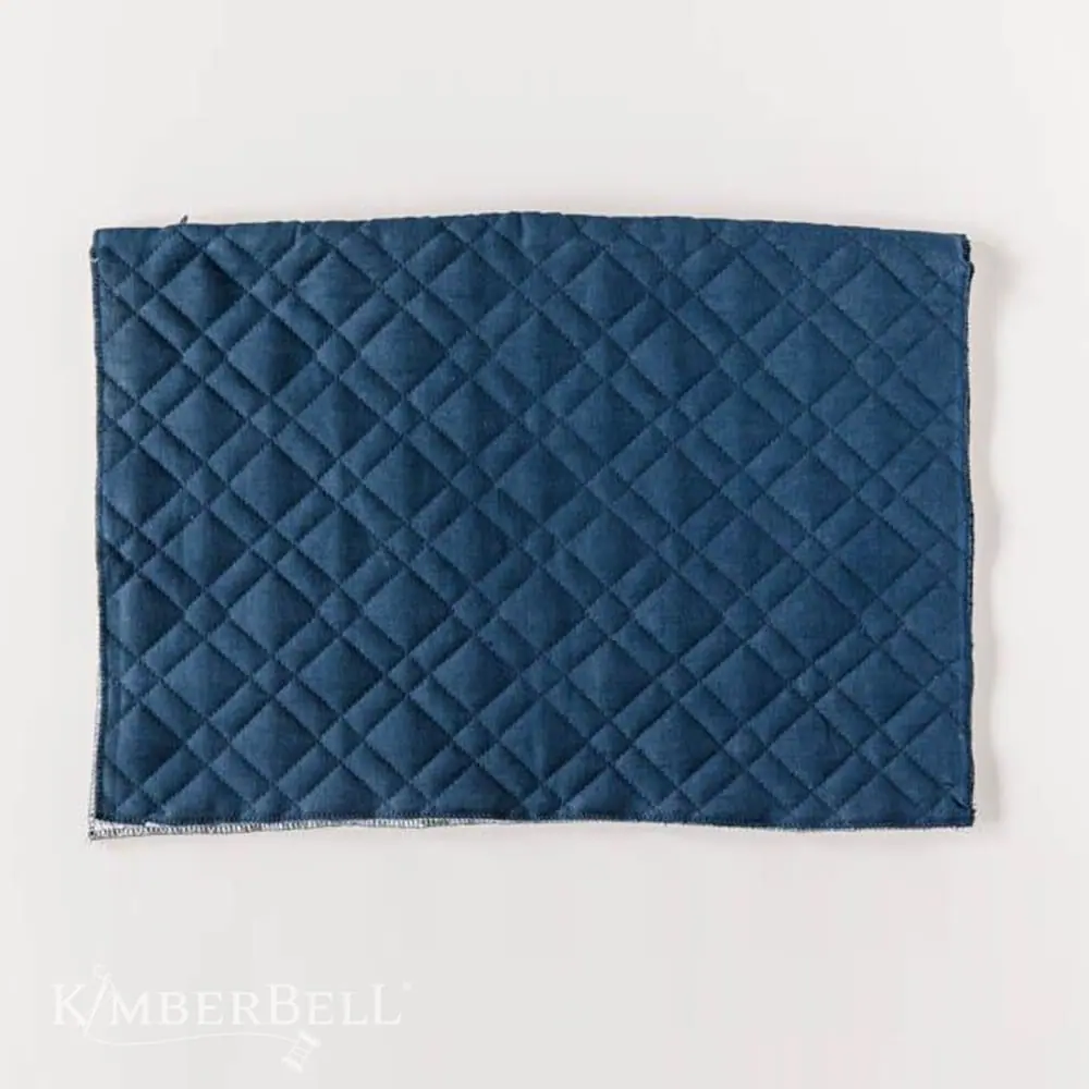 Kimberbell Housse de coussin matelassée à personnaliser, lombaire, 12 x 18 po, lin bleu marin